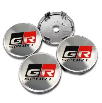 新品4個セットトヨタ GR GAZOO Racing ホイール センターキャップ ハブキャップ シルバー エンブレム 外径60mm ホイールキャップ