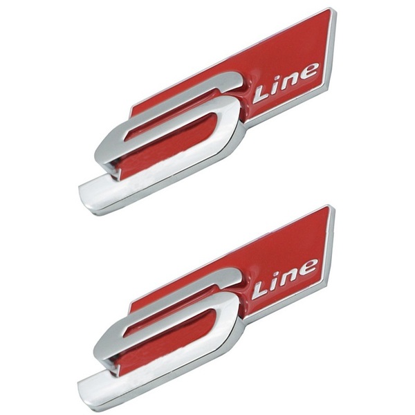 ネコポス送料無料 2枚セット 赤 AUDIアウディ S-Line sline エンブレムRS A1 A3 A4 B5 B6 B7 B8 A5 C5 A6 C6 c7 A7 A8 A1 V8 Q3 Q5 Q7 SQ5