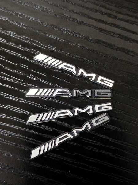AMG アルミ製 ミニエンブレム(小)4P■メルセデスベンツ ABCGEVSLGLE CLA SL W201W202W203W205W211W212W213W214W218W220W221W222W171W463