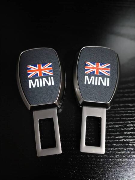 2個セット 送料無料 BMW MINI ミニクーパー シートベルトキャンセラー エンブレム 延長エクステンダー バックルR50 R53 R55