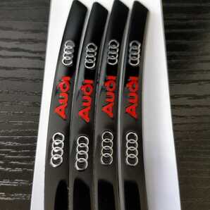 ネコポス送料無料 アウディ AUDI ホイールステッカー リムステッカー エンブレム ホイールリム アルミ材質 4枚セット ブラック