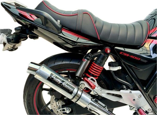 送料込!赤パイピング&赤スティッチベルト アンコ抜きタックロールシート ホンダ CB400SF SB NC39 NC42最終 高品質 ロングツーリング 防水