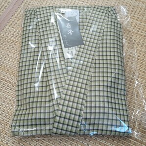 レディース高級久留米織甚平(格子緑)