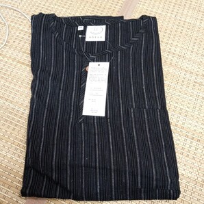 メンズ甚平(縦縞黒)