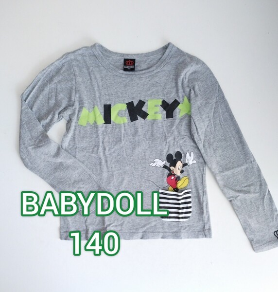 ★140サイズ BABYDOLL / ベビードール Tシャツ 長袖 ディズニー