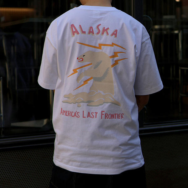 新品 HOUSTON ヒューストン スーベニア ALASKA Tシャツ アラスカ 白 2XL XXL スカジャン SOUVENIR 白熊 シロクマ 222203