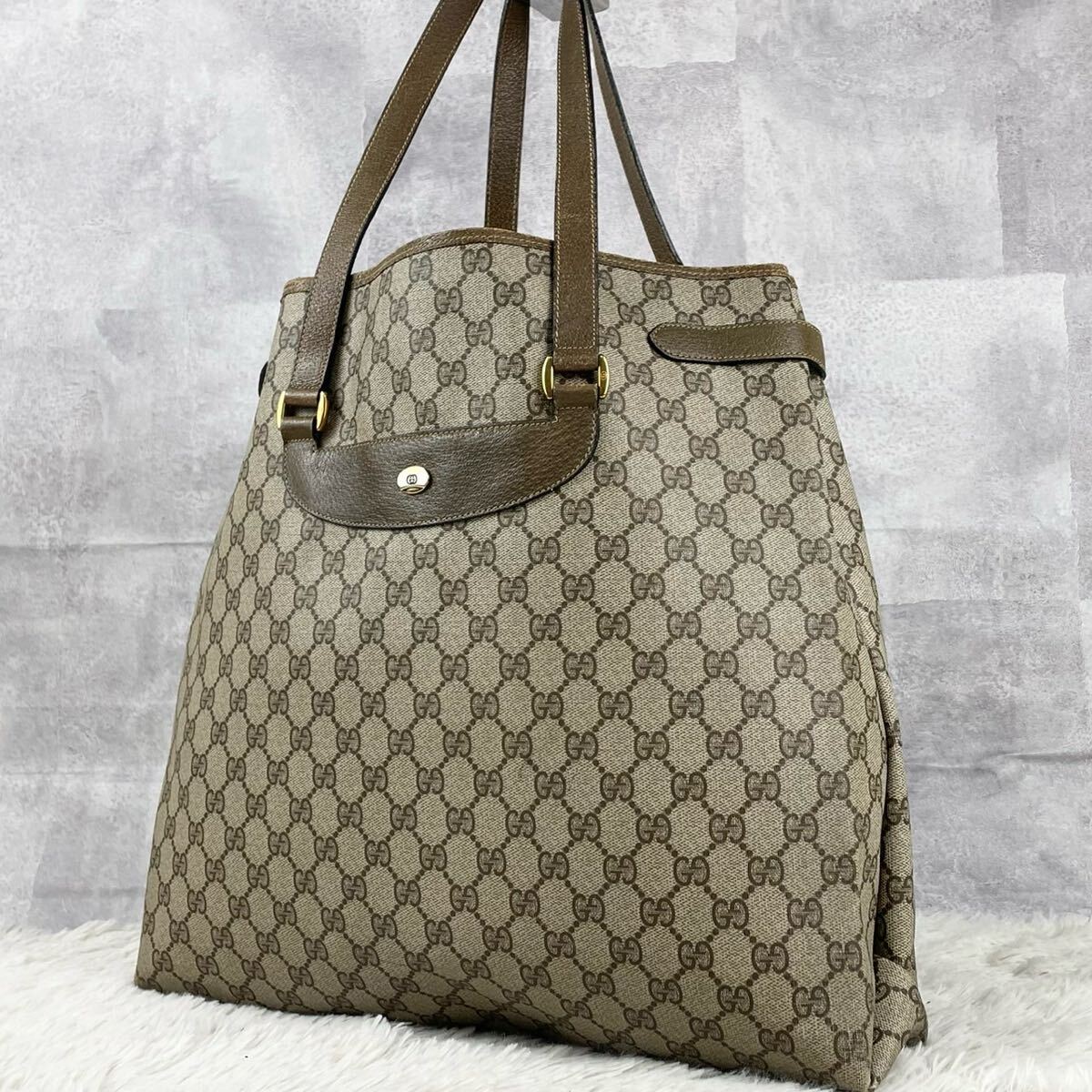 Vintage Gucci Monogram Boston Bag Speedy Satchel Brown
