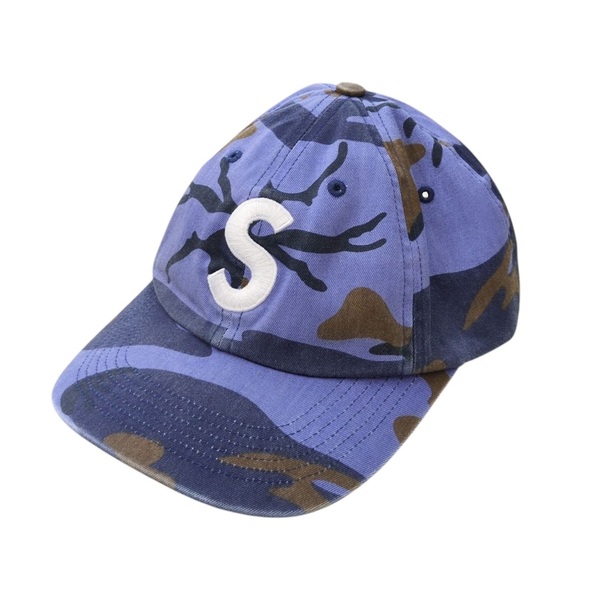 25SS 未使用品 Supreme シュプリーム Pigment Coated S Logo 6-Panel Blue Camo ピグメント コーティング S ロゴ 6 パネル ブルー カモ