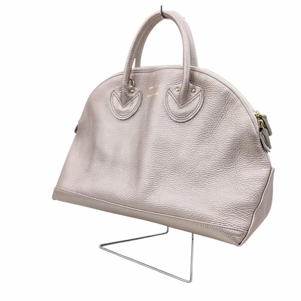 74 美品 YOUNG&OLSEN ヤングアンドオルセン EMBOSSED LEATHER ZIP BOAT BAG エンボスレザー ピンクゴールド系