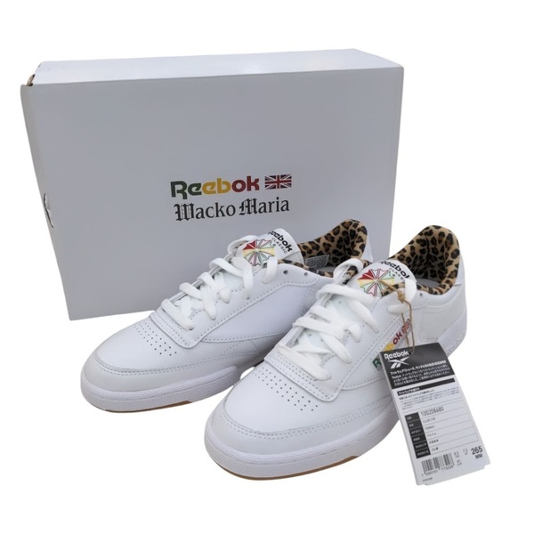 未使用品 WACKO MARIA × Reebok ワコマリア リーボック 100208680 クラブシー 85 CLUB C 85 US8.5 26.5cm ホワイト スニーカー