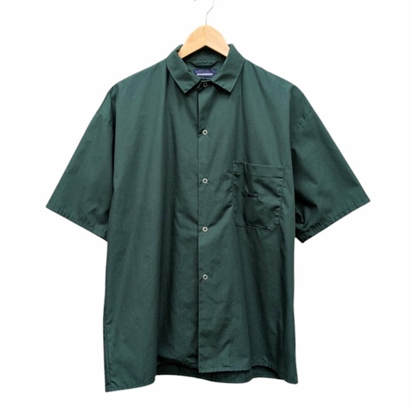 24SS DESCENDANT SOUS OPEN COLLAR SS SHIRT GREEN ディセンダント オープンカラーシャツ 半袖シャツ グリーン サイズ 2