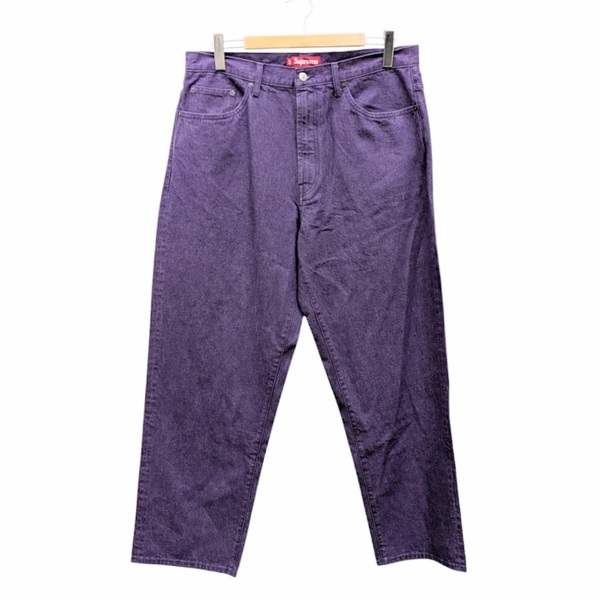 25SS SUPREME Supreme シュプリーム Baggy Jean コットンデニム ロゴ刺繍 バギーフィット パープル サイズ 34