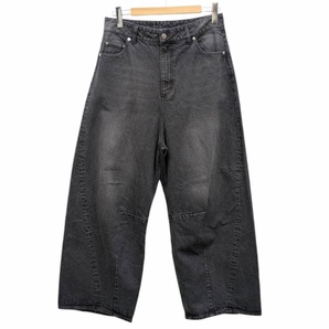 美品 24AW Lui's ルイス カーブデニムパンツ ブラックデニム ジーンズ LUZ2042103A0003 サイズ L