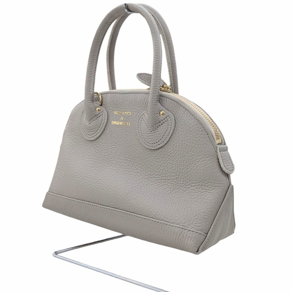 87 美品 YOUNG&OLSEN ヤングアンドオルセン EMBOSSED LEATHER ZIP BOAT BAG エンボスレザー トートバッグ グレーベージュ系