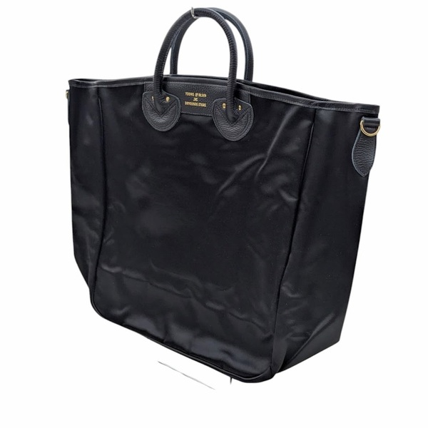 91 YOUNG&OLSEN ヤングアンドオルセン グリーンレーベル GLR 別注 トートバッグ ハンドバッグ ナイロン系 レザー ブラック