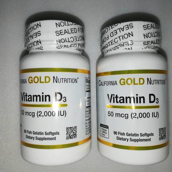 【2個セット】ビタミンD3 2000IU 50mcg 90粒 California Gold Nutrition【新品・送料込】