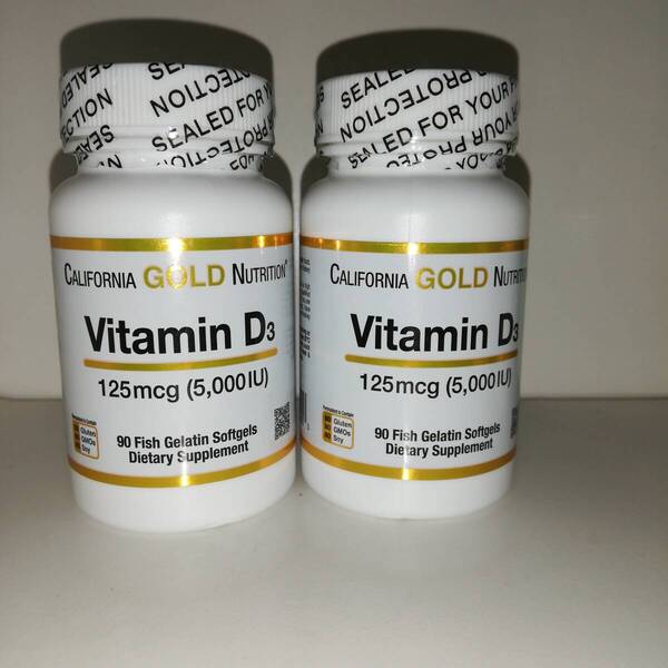 【2個セット】ビタミンD3 5000IU 125mcg 90粒 California Gold Nutrition【新品・送料込】