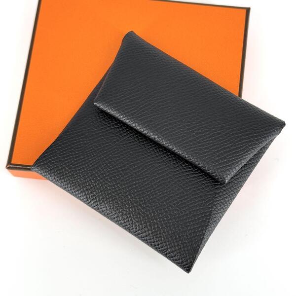 新品 HERMES バスティア コインケース ノワール ブラック W刻印 黒 エルメス 2024年