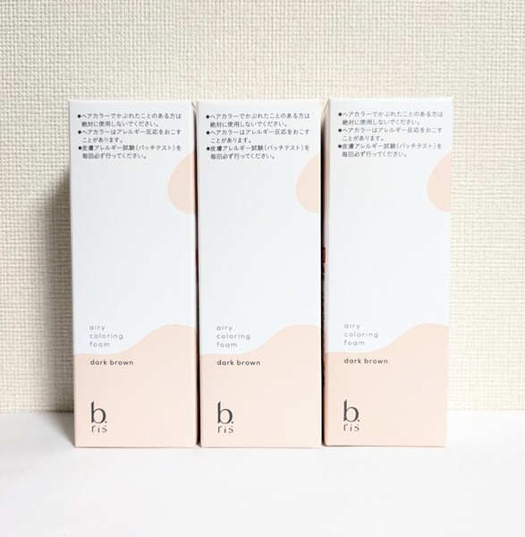 ☆送料無料☆ ビーリス エアリーカラーリングフォーム ダークブラウン 80g×3個 / 匿名配送 新品 b.ris 白髪染め