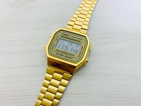稼働品!CASIO A168WG-9W 腕時計 デジタル チープカシオ カシオ ゴールド