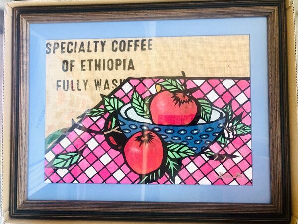 【新品】ラーソン・ジュール 額縁 550x430 絵部分495 x 375mm 切絵作家 アート作品付 coffee x tomato カフェetcに 絵画 インテリア雑貨