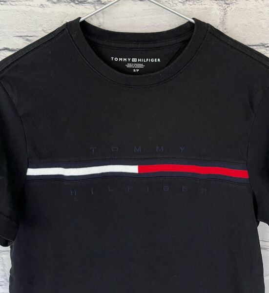 TOMMY HILFIGER半袖プリントTシャツネイビーSサイズ中古(管NO1138)