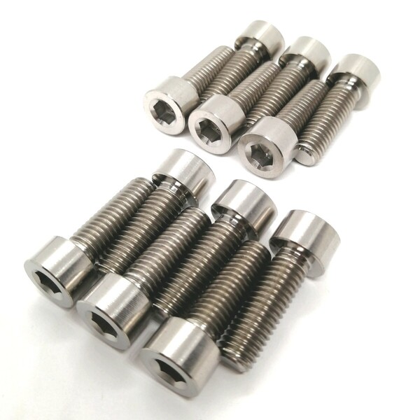 64チタン M8 P1.25 25mm キャップボルト 12本 チタン合金 Ti6Al4V スタンダード ストレート ヘックス HEX
