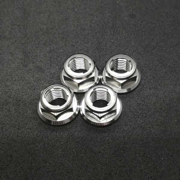 64チタン M10 P1.25 フランジ ロック ナット 4個 チタン合金 Ti6Al4V メタル