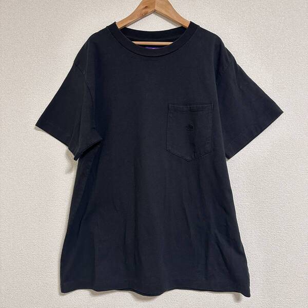 ザノースフェイスパープルレーベル ナナミカ 7oz ハーフスリーブ ポケットTシャツ NT3059N ミニロゴ刺繍 ブラック M Y0353