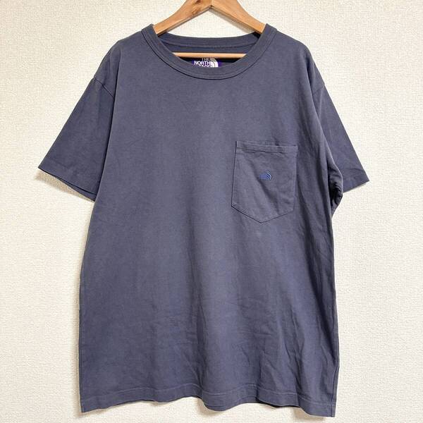 ザノースフェイスパープルレーベル ナナミカ 7oz ハーフスリーブ ポケットTシャツ NT3103N ミニロゴ刺繍 グレー M Y0354