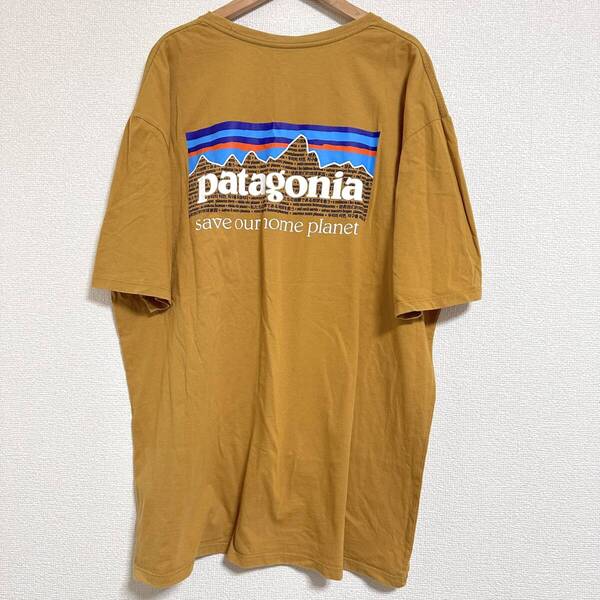 Patagonia パタゴニア P-6ミッション オーガニックコットン バックプリントTシャツ 37529 レギュラーフィット L マスタード Y0356