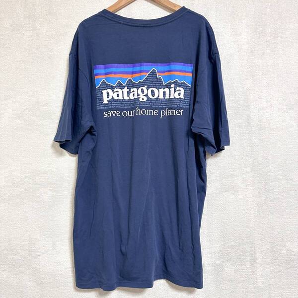 Patagonia パタゴニア P-6ミッション オーガニックコットン バックプリントTシャツ 37529 レギュラーフィット M ネイビー Y0357