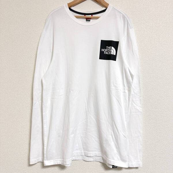 THE NORTH FACE ザノースフェイス メンズ スクエアロゴ クルーネック ロングスリーブTシャツ NF0A37FT 長袖 ロンT 白 M Y0374