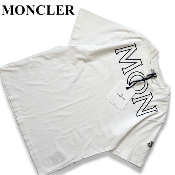 【送料無料】【新品】MONCLER モンクレール Tシャツ アーチロゴ メンズ S 半袖 白 ホワイト ロゴ ワッペン