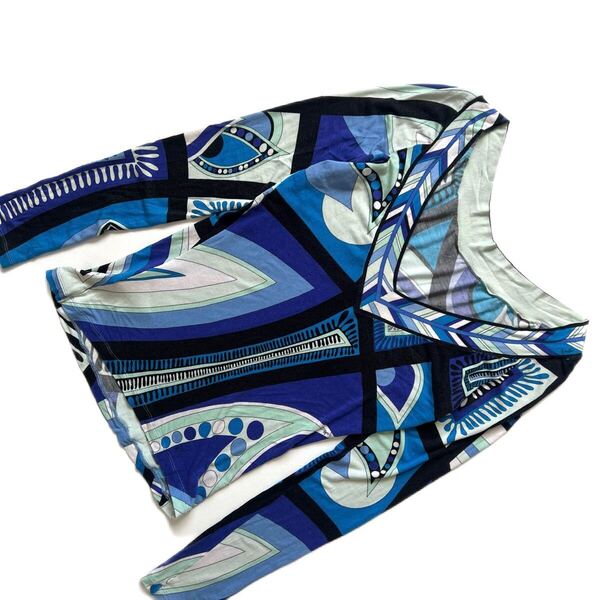 【送料無料】EMILIO PUCCI エミリオプッチ 幾何学模様 長袖シャツ プッチ柄 34