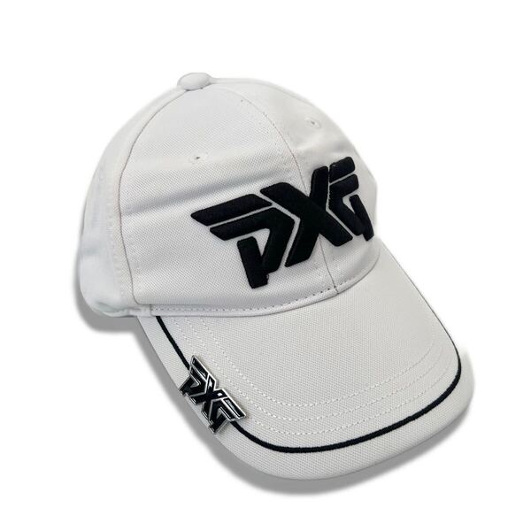 【送料無料】PXG GOLF ピーエックスジー ゴルフ キャップ メンズ 帽子 バッジ ロゴ ホワイト 白