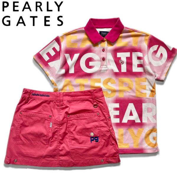 【送料無料】Pearlygates パーリーゲイツ セットアップ ピンク ゴルフ レディース ポロシャツ スカート 1 M
