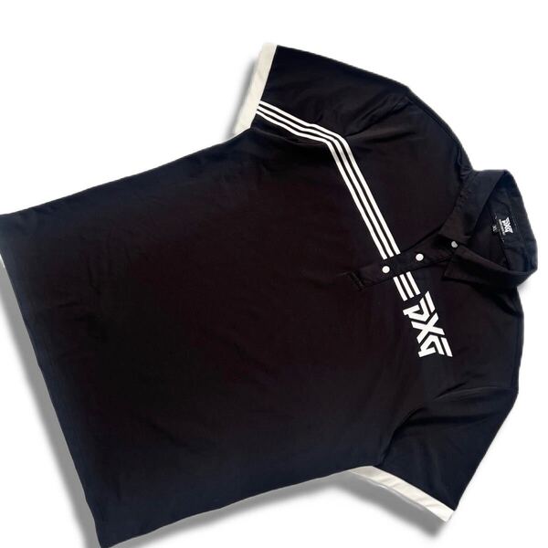 【送料無料】PXG ピーエックスジー 大きいサイズ ポロシャツ メンズ ゴルフ XL 半袖 ブラック 黒 ロゴ