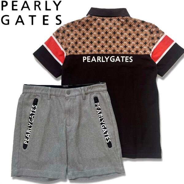 【送料無料】Pearly Gates パーリーゲイツ セットアップ メンズ 近年モデル 総柄 ポロシャツ ハーフパンツ ゴルフ GOLF 上下