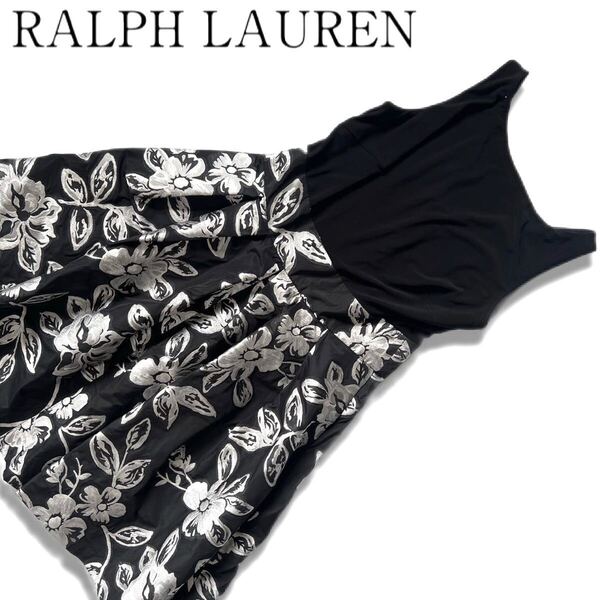【送料無料】LAUREN RALPH LAUREN ラルフローレン 花柄 ワンピース フリル レディース ノースリーブ スカート