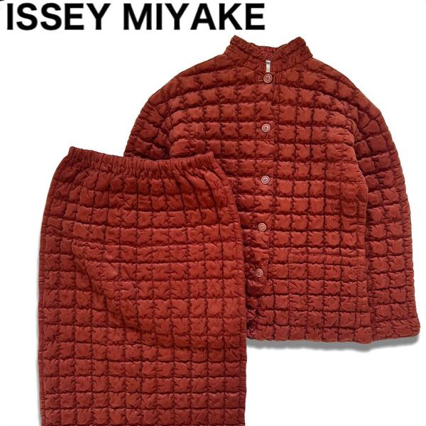 【送料無料】ISSEY MIYAKE イッセイミヤケ キルティング セットアップ 上下 2 レディース ジャケット スカート シワ加工