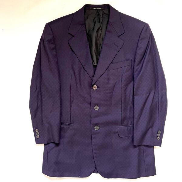【送料無料】GIANNI VERSACE ジャンニヴェルサーチ パープル 紫 テーラードジャケット メンズ イタリア製