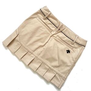 【送料無料】DESCENTE GOLF デサントゴルフ 秋冬用 スカート 裏起毛 ベージュ レディース ロゴ フリル