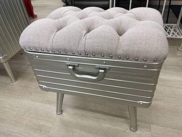 男前インテリア トランク風 ソファ ベンチ 椅子 イス いす スツール 収納 インダストリアル カフェ風 スチールチェア 収納ボックス 収納