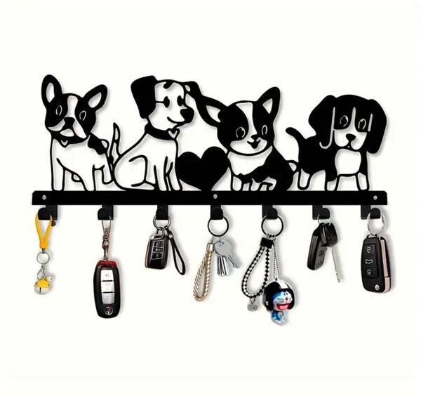 ウォールフック アイアンフック 犬 いぬ わんちゃん 壁掛け フック キーフック アンティーク 止めビス付き