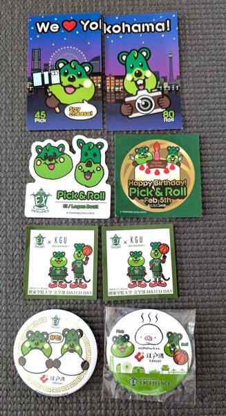 ■送料無料!非売品!横浜エクセレンス Pick&Roll ピックアンドロール ステッカー 缶バッジ 名刺カード Bリーグ バスケ マスコット■