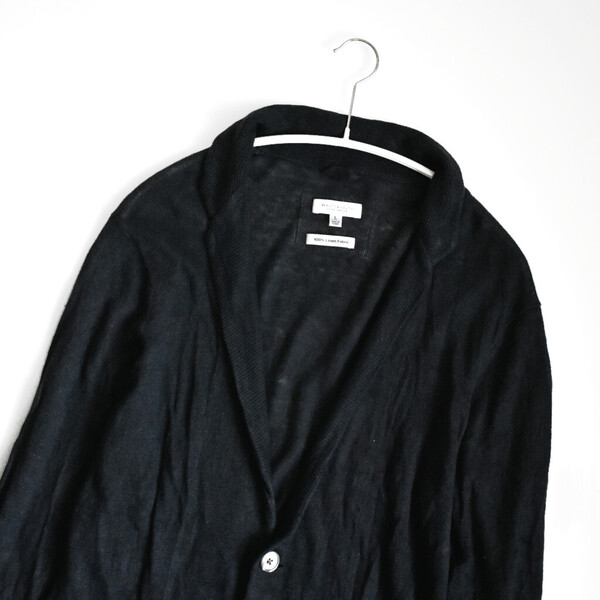 BEAUTY&YOUTH UNITED ARROWS リネン ニット テーラードジャケット カーディガン 黒系 L ユナイテッドアローズ 春夏 麻 薄手