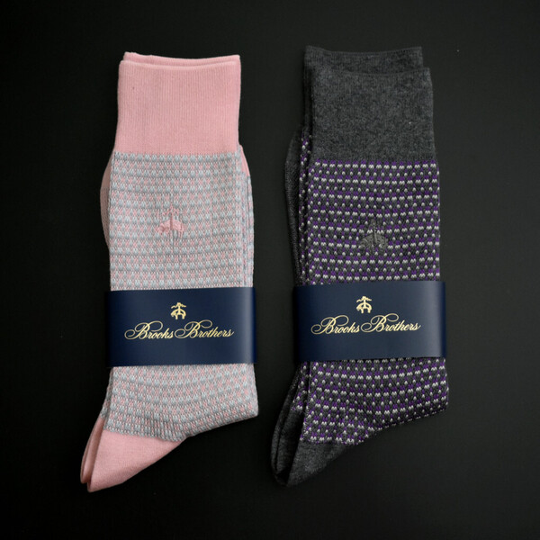未使用 Brooks Brothers ブルックスブラザーズ ソックス 2足セット 靴下 メンズ 25~27cm