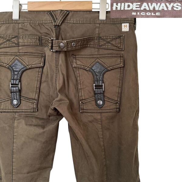 サイズ50≒88cm★ HIDEAWAYS NICOLE★平成 japanese label Y2K カーゴパンツ ブッシュパンツ ギミック ワークパンツ B-1005 古着公園