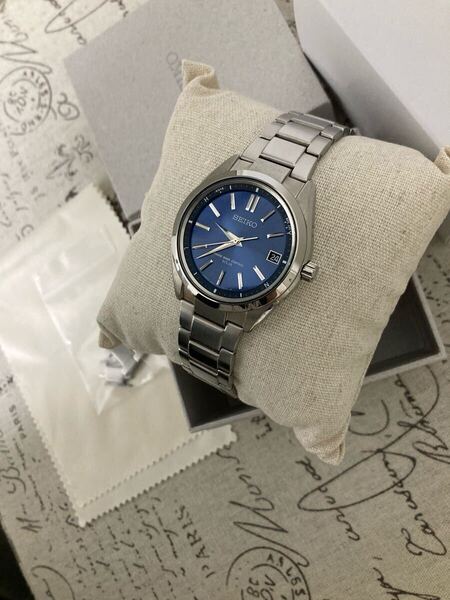 超美品! セイコー SEIKO ブライツ チタン チタニウム ブルー 電波ソーラー フルコマ sagz081
